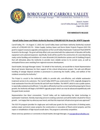 grant award press release